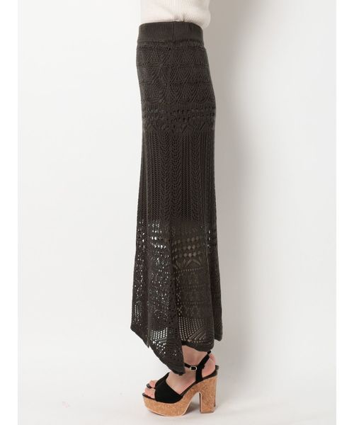 dazzlin（ダズリン）の「クロシェスカラップニットスカート（スカート・レディース・ダークブラウン/オフホワイト/グリーン/モカ・FREE）」の19枚目の写真