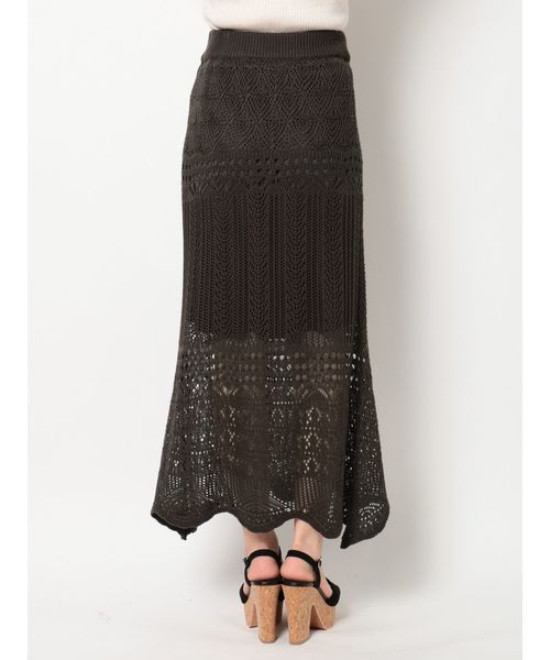 dazzlin（ダズリン）の「クロシェスカラップニットスカート（スカート・レディース・ダークブラウン/オフホワイト/グリーン/モカ・FREE）」の20枚目の写真