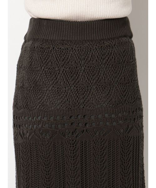 dazzlin（ダズリン）の「クロシェスカラップニットスカート（スカート・レディース・ダークブラウン/オフホワイト/グリーン/モカ・FREE）」の22枚目の写真