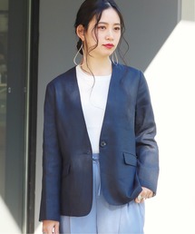 B.C STOCK | リネンVカラージャケット◆(その他アウター)