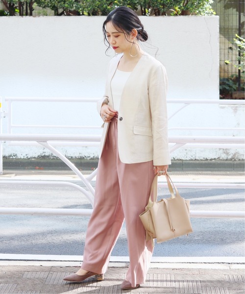 B.C STOCK（ベーセーストック）の「リネンVカラージャケット◆（その他アウター・レディース・ベージュ/ネイビー/アイボリー・SMALL/MEDIUM）」の19枚目の写真