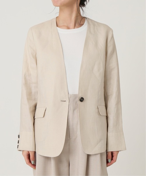 B.C STOCK（ベーセーストック）の「リネンVカラージャケット◆（その他アウター・レディース・ベージュ/ネイビー/アイボリー・SMALL/MEDIUM）」の20枚目の写真