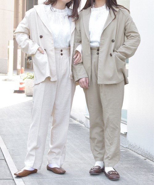 PairPair（ペアペア）の「リネンテーパードパンツ(セットアップ)（その他パンツ・レディース・ベージュ/アイボリー/ブルー系その他・FREE）」の4枚目の写真