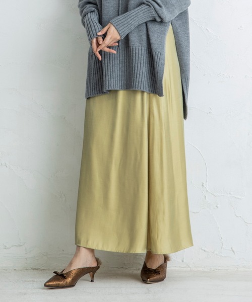 CIENA（シエナ）の「【CIENA】キュプラ調マキシスカート（スカート・レディース・イエロー/オレンジ/ブラウン・FREE）」の3枚目の写真