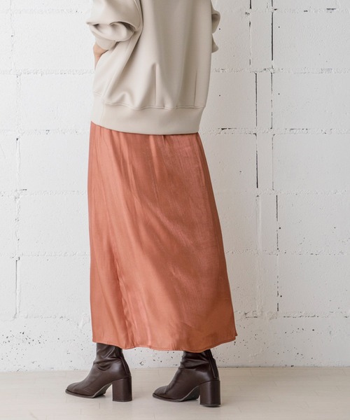 CIENA（シエナ）の「【CIENA】キュプラ調マキシスカート（スカート・レディース・イエロー/オレンジ/ブラウン・FREE）」の10枚目の写真