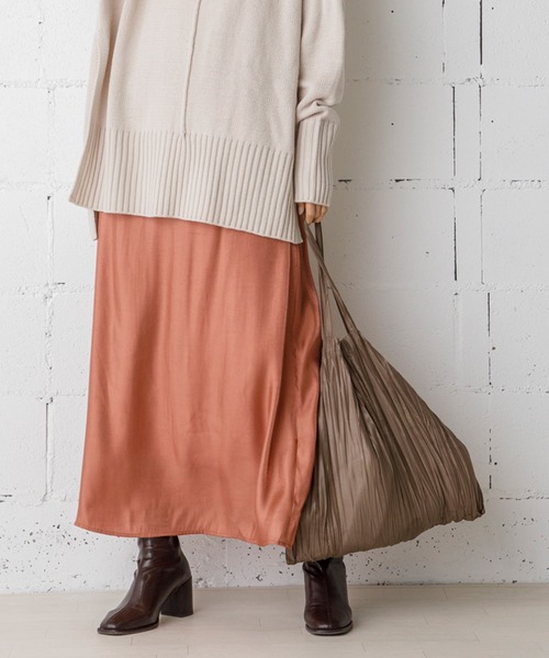 CIENA（シエナ）の「【CIENA】キュプラ調マキシスカート（スカート・レディース・イエロー/オレンジ/ブラウン・FREE）」の12枚目の写真