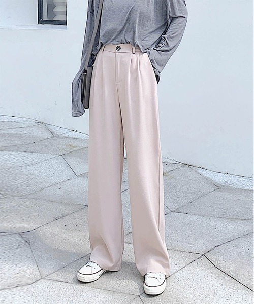 MAISON DE THERESE（メゾン ド テレーズ）の「ハイウエスト美脚ワイドパンツ（その他パンツ・レディース・ブラック/ベージュ/グリーン/グレー/キャメル/ホワイト・S/L/M）」の10枚目の写真