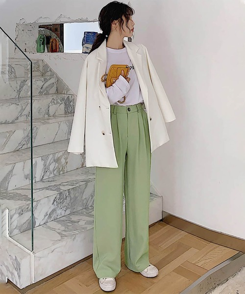 MAISON DE THERESE（メゾン ド テレーズ）の「ハイウエスト美脚ワイドパンツ（その他パンツ・レディース・ブラック/ベージュ/グリーン/グレー/キャメル/ホワイト・S/L/M）」の11枚目の写真