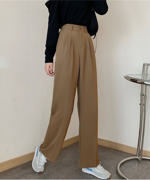 MAISON DE THERESE（メゾン ド テレーズ）の「ハイウエスト美脚ワイドパンツ（その他パンツ・レディース・ブラック/ベージュ/グリーン/グレー/キャメル/ホワイト・S/L/M）」の13枚目の写真