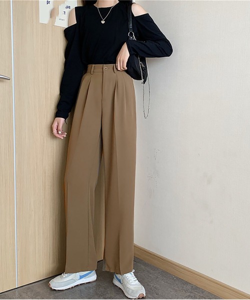 MAISON DE THERESE（メゾン ド テレーズ）の「ハイウエスト美脚ワイドパンツ（その他パンツ・レディース・ブラック/ベージュ/グリーン/グレー/キャメル/ホワイト・S/L/M）」の15枚目の写真