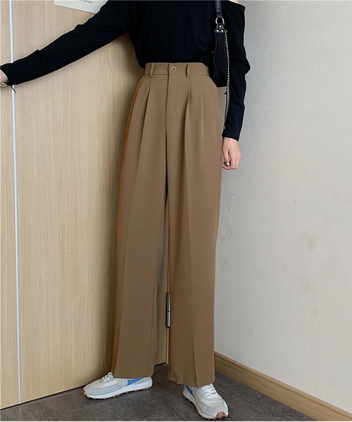 MAISON DE THERESE（メゾン ド テレーズ）の「ハイウエスト美脚ワイドパンツ（その他パンツ・レディース・ブラック/ベージュ/グリーン/グレー/キャメル/ホワイト・S/L/M）」の14枚目の写真