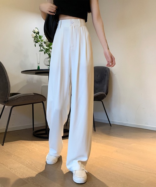 MAISON DE THERESE（メゾン ド テレーズ）の「ハイウエスト美脚ワイドパンツ（その他パンツ・レディース・ブラック/ベージュ/グリーン/グレー/キャメル/ホワイト・S/L/M）」の18枚目の写真