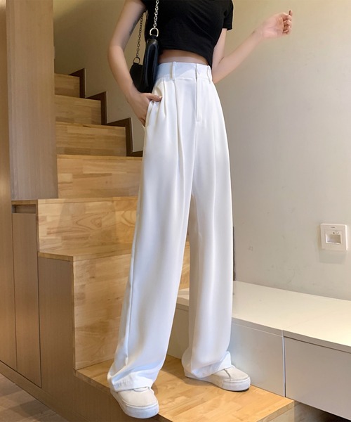 MAISON DE THERESE（メゾン ド テレーズ）の「ハイウエスト美脚ワイドパンツ（その他パンツ・レディース・ブラック/ベージュ/グリーン/グレー/キャメル/ホワイト・S/L/M）」の17枚目の写真