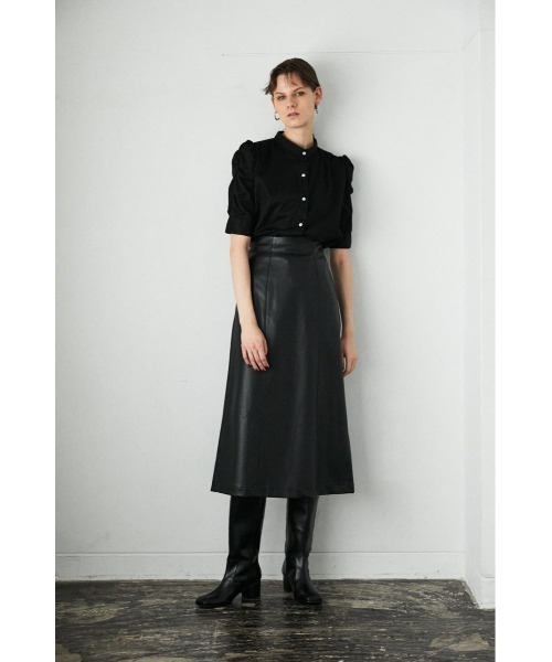 moussy - MOUSSY♡GATHER SLEEVE ブラウス♡パフスリーブ新色ブラック moussy - MOUSSY♡GATHER SLEEVE ブラウス♡パフスリーブ新色
