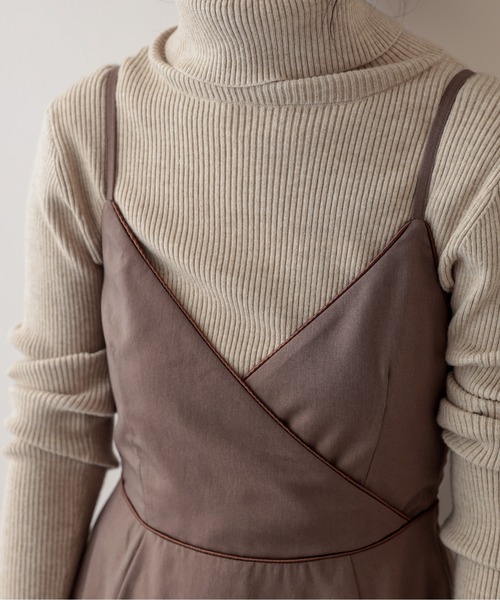 natural couture（ナチュラルクチュール）の「バックリボンキャミワンピース（ワンピース・レディース・ブラック/モカ/その他1/グレイッシュベージュ/チェック・FREE）」の14枚目の写真