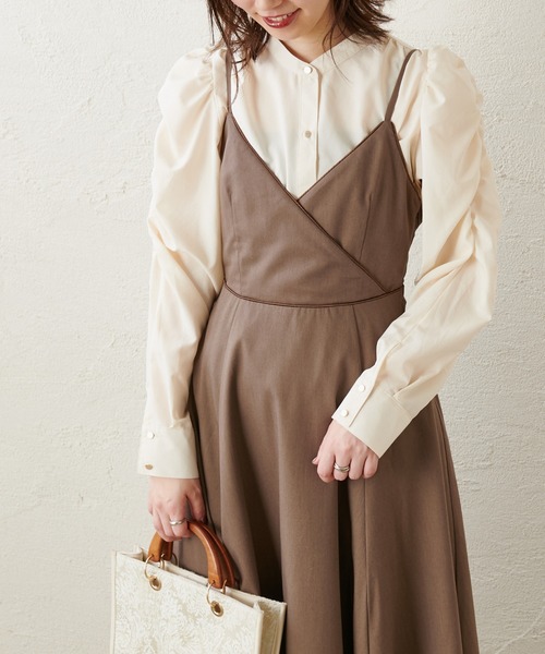 natural couture（ナチュラルクチュール）の「バックリボンキャミワンピース（ワンピース・レディース・ブラック/モカ/その他1/グレイッシュベージュ/チェック・FREE）」の20枚目の写真