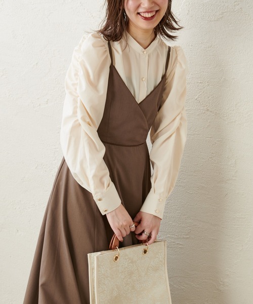 natural couture（ナチュラルクチュール）の「バックリボンキャミワンピース（ワンピース・レディース・ブラック/モカ/その他1/グレイッシュベージュ/チェック・FREE）」の19枚目の写真