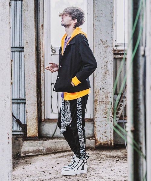 NO ID.（ノーアイディ）の「mp8672-スカーフストリングサルエルスキニーPT パンツ（その他パンツ・メンズ・ブラウン系その他/レオパード/カラフル/ブラック・1/2/3）」の10枚目の写真