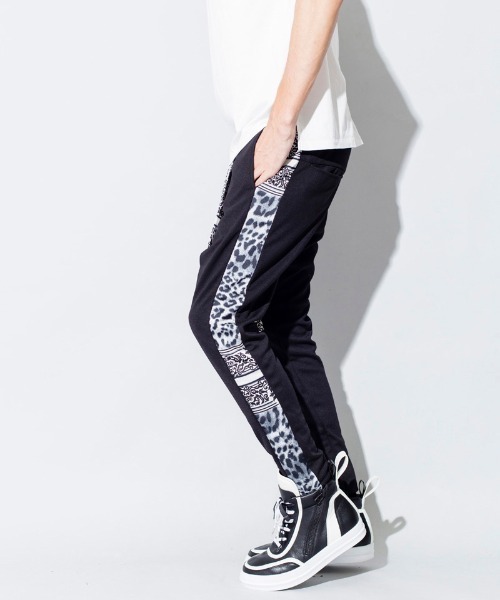 NO ID.（ノーアイディ）の「mp8672-スカーフストリングサルエルスキニーPT パンツ（その他パンツ・メンズ・ブラウン系その他/レオパード/カラフル/ブラック・1/2/3）」の18枚目の写真