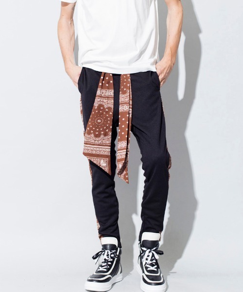 NO ID.（ノーアイディ）の「mp8672-スカーフストリングサルエルスキニーPT パンツ（その他パンツ・メンズ・ブラウン系その他/レオパード/カラフル/ブラック・1/2/3）」の20枚目の写真