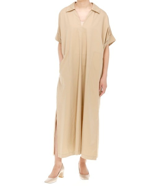 RITO（リト）の「RITO コットンシルクドレス（ワンピース・レディース・ベージュ・36）」の4枚目の写真