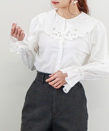 刺繍カラーブラウス