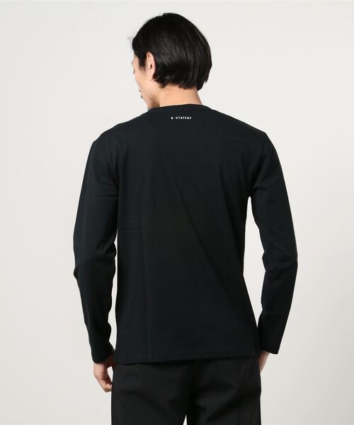 TRAP/U (トラップユー)の「フロント ボックスプリント コットン ロング Tシャツ(Tシャツ/カットソー・メンズ・セージグリーン/ブラック/ホワイト・M/L)」の4枚目の写真