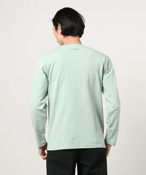 TRAP/U (トラップユー)の「フロント ボックスプリント コットン ロング Tシャツ(Tシャツ/カットソー・メンズ・セージグリーン/ブラック/ホワイト・M/L)」の6枚目の写真