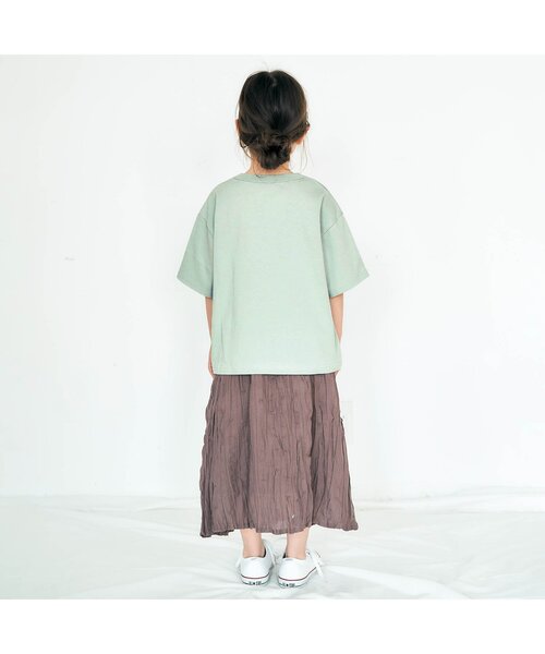 CONVERSE（コンバース）の「CONVERSE 刺繍ロゴＴシャツ（Tシャツ/カットソー・キッズ・ブラウン/アイボリー/ミント/ピンク・110/120/130/140/100/90/80）」の10枚目の写真