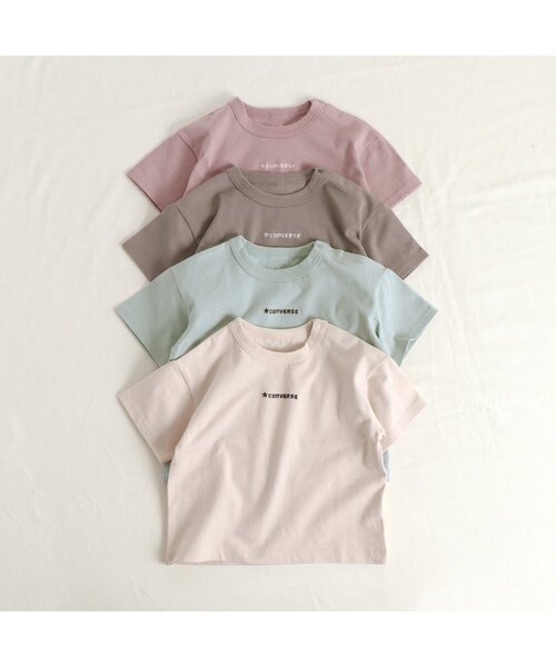CONVERSE（コンバース）の「CONVERSE 刺繍ロゴＴシャツ（Tシャツ/カットソー・キッズ・ブラウン/アイボリー/ミント/ピンク・110/120/130/140/100/90/80）」の14枚目の写真