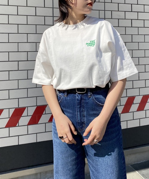 PBLIM(ページボーイリム)の「PAGEBOYLIM/トライメッセージT(Tシャツ/カットソー・レディース・ブラック/オフホワイト/ブルー/レッド/ブラック×グリーン/ホワイト×レッド/グリーン/オレンジ系その他/カーキ/ブラック×ホワイト・MEDIUM/LARGE/SMALL)」の12枚目の写真