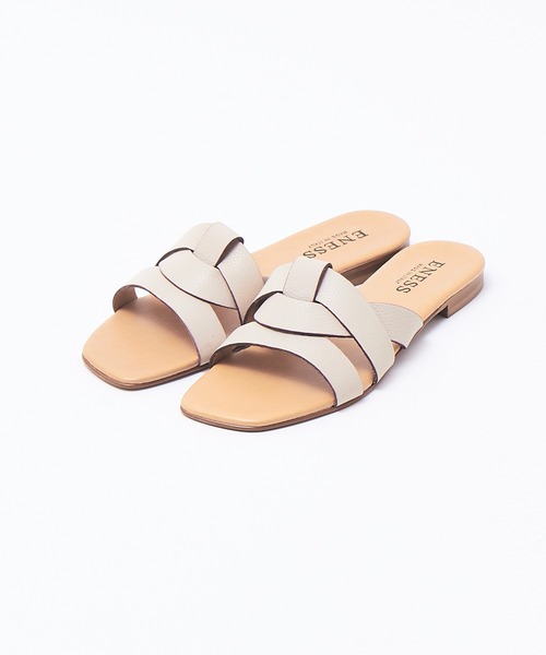 eness（エネス）の「【ENESS】スクエアトゥサンダル（サンダル・レディース・ベージュ/ブラウン・38/39/35/36/37）」の2枚目の写真