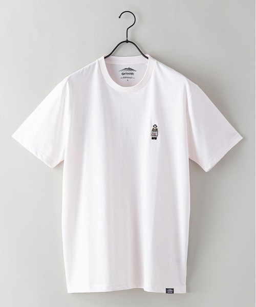 OUTDOOR PRODUCTS APPAREL(アウトドアプロダクツアパレル)の「ドライ機能付き(速乾機能)CAMPモチーフワンポイント刺繍ビッグシルエットTシャツ(Tシャツ/カットソー・メンズ・ホワイト/チャコールグレー/ブラック/ベージュ/オフホワイト/ピンク/アイボリー/ブルー系その他/ライトピンク・MEDIUM/LARGE/X-LARGE)」の9枚目の写真