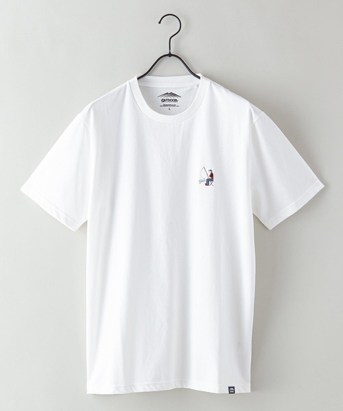 OUTDOOR PRODUCTS APPAREL(アウトドアプロダクツアパレル)の「ドライ機能付き(速乾機能)CAMPモチーフワンポイント刺繍ビッグシルエットTシャツ(Tシャツ/カットソー・メンズ・ホワイト/チャコールグレー/ブラック/ベージュ/オフホワイト/ピンク/アイボリー/ブルー系その他/ライトピンク・MEDIUM/LARGE/X-LARGE)」の3枚目の写真