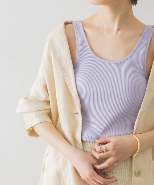 URBAN RESEARCH（アーバンリサーチ）の「ブラトップリブタンクトップ（タンクトップ・レディース・ライトベージュ/ブラック/ラベンダー/オフホワイト・FREE）」の8枚目の写真