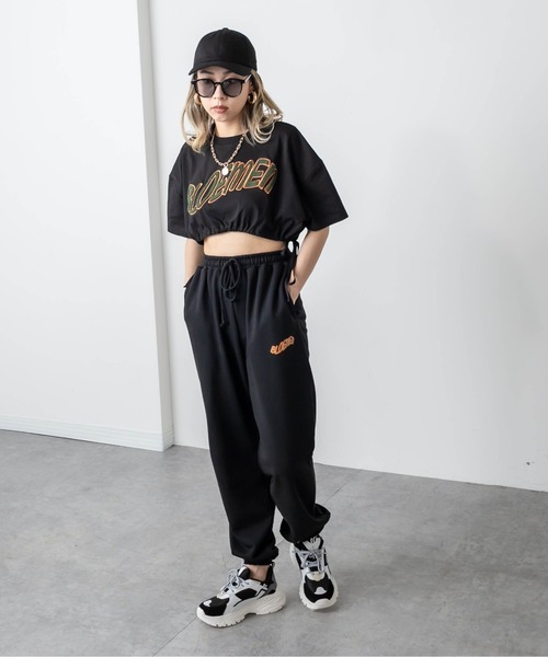 RASVOA（ラスボア）の「ＢＬＯＥＭＥＮスウェットパンツ（スウェットパンツ・レディース・ブラック/オフホワイト・FREE）」の5枚目の写真