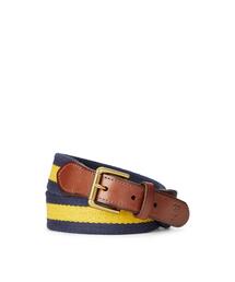Ralph Lauren ラルフローレン ベルト ストライプ キャンバス レザー Ralph Lauren ラルフローレン ベルト ストライプ キャンバス