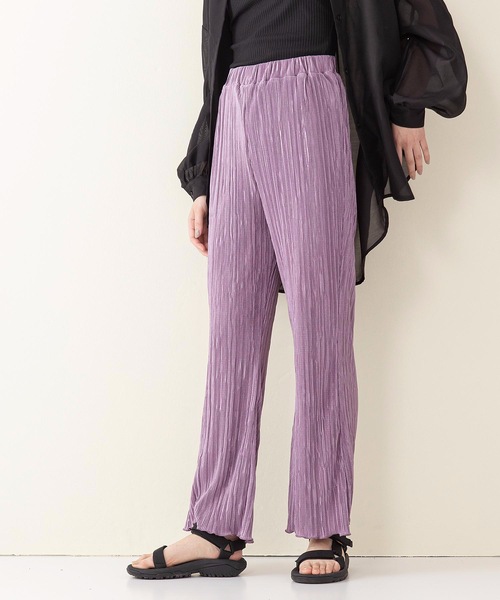 INNOCENT BLUE（イノセントブルー）の「【innocent blue/イノセントブルー】サテンミニプリーツフレアパンツ（その他パンツ・レディース・ライトグレー/ブラック/パープル/ブルー/ライトブラウン/モスグリーン・MEDIUM）」の6枚目の写真