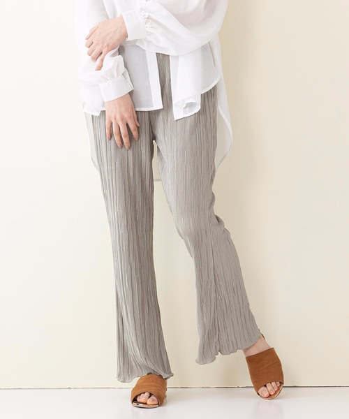 INNOCENT BLUE（イノセントブルー）の「【innocent blue/イノセントブルー】サテンミニプリーツフレアパンツ（その他パンツ・レディース・ライトグレー/ブラック/パープル/ブルー/ライトブラウン/モスグリーン・MEDIUM）」の4枚目の写真