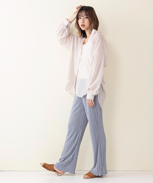 INNOCENT BLUE（イノセントブルー）の「【innocent blue/イノセントブルー】サテンミニプリーツフレアパンツ（その他パンツ・レディース・ライトグレー/ブラック/パープル/ブルー/ライトブラウン/モスグリーン・MEDIUM）」の11枚目の写真