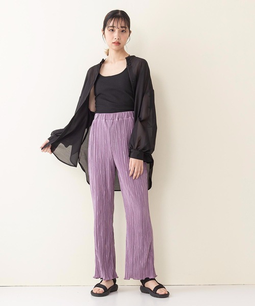 INNOCENT BLUE（イノセントブルー）の「【innocent blue/イノセントブルー】サテンミニプリーツフレアパンツ（その他パンツ・レディース・ライトグレー/ブラック/パープル/ブルー/ライトブラウン/モスグリーン・MEDIUM）」の16枚目の写真