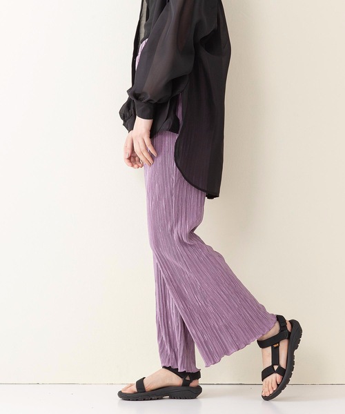 INNOCENT BLUE（イノセントブルー）の「【innocent blue/イノセントブルー】サテンミニプリーツフレアパンツ（その他パンツ・レディース・ライトグレー/ブラック/パープル/ブルー/ライトブラウン/モスグリーン・MEDIUM）」の18枚目の写真