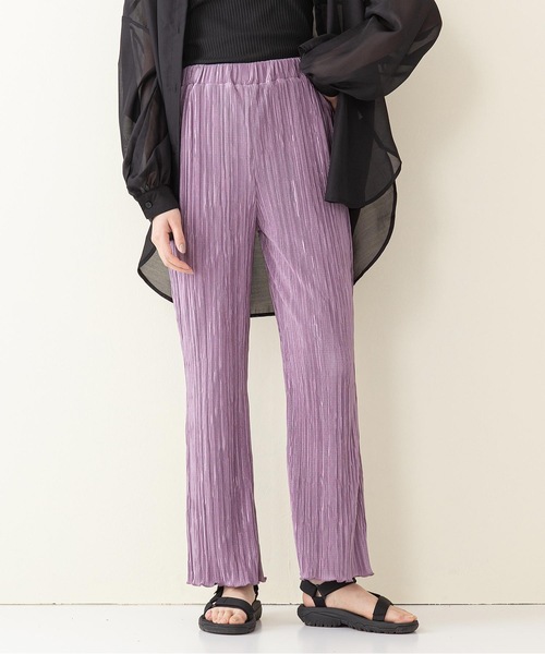 INNOCENT BLUE（イノセントブルー）の「【innocent blue/イノセントブルー】サテンミニプリーツフレアパンツ（その他パンツ・レディース・ライトグレー/ブラック/パープル/ブルー/ライトブラウン/モスグリーン・MEDIUM）」の17枚目の写真