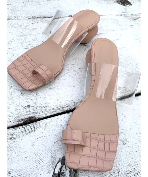 RESEXXY（リゼクシー）の「スクエアクロコサンダル（サンダル・レディース・ブラック/ピンク/ブラウン・SMALL/MEDIUM/LARGE）」の3枚目の写真