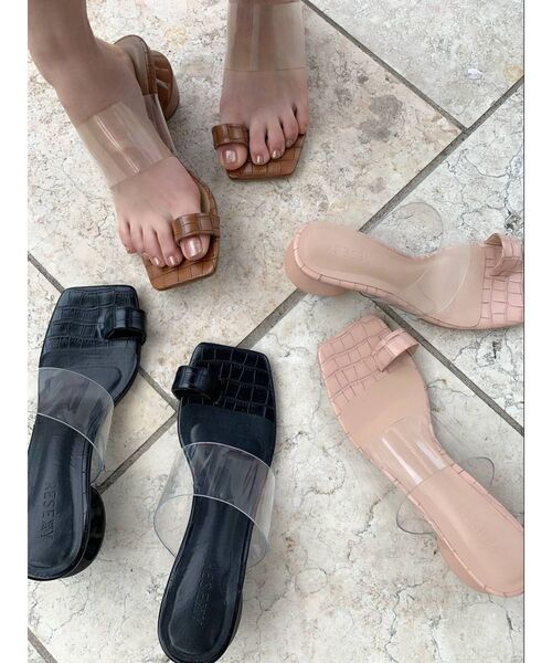 RESEXXY（リゼクシー）の「スクエアクロコサンダル（サンダル・レディース・ブラック/ピンク/ブラウン・SMALL/MEDIUM/LARGE）」の22枚目の写真