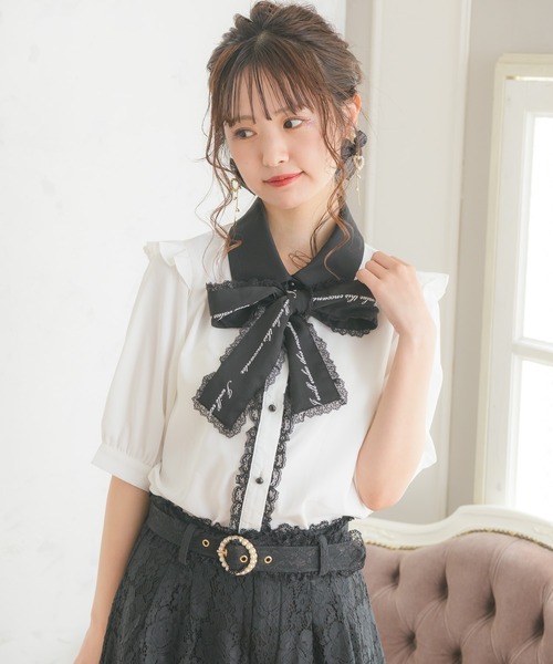 ROJITA（ロジータ）の「ロゴリボンブラウス（シャツ/ブラウス・レディース・ホワイト/ブラック/ベージュ・FREE）」の9枚目の写真