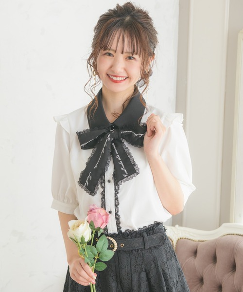 ROJITA（ロジータ）の「ロゴリボンブラウス（シャツ/ブラウス・レディース・ホワイト/ブラック/ベージュ・FREE）」の10枚目の写真