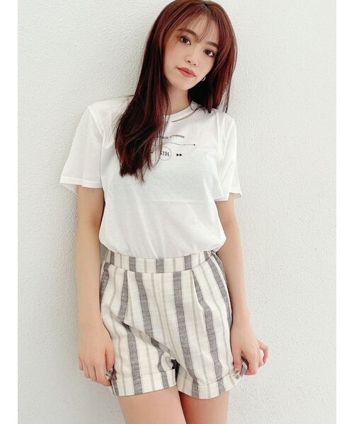 GYDA（ジェイダ）の「THROWBACK CHOOSE CUT Tシャツ（Tシャツ/カットソー・レディース・ブラック/ベージュ/オフホワイト/マスタード・FREE）」の2枚目の写真