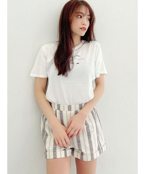 GYDA（ジェイダ）の「THROWBACK CHOOSE CUT Tシャツ（Tシャツ/カットソー・レディース・ブラック/ベージュ/オフホワイト/マスタード・FREE）」の6枚目の写真