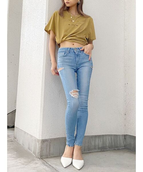 GYDA（ジェイダ）の「THROWBACK CHOOSE CUT Tシャツ（Tシャツ/カットソー・レディース・ブラック/ベージュ/オフホワイト/マスタード・FREE）」の12枚目の写真